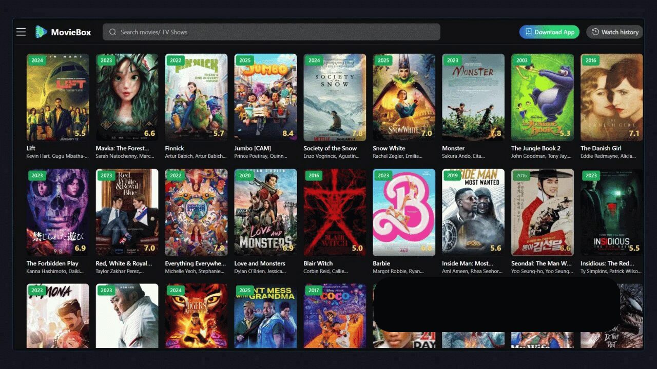 MovieBox Interface